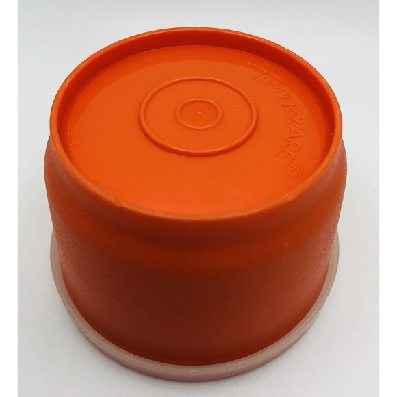 Vintage Tupperware Orange Round Snack Cup #1229 with Lid - Picture 8 of 9